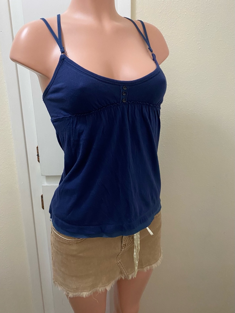 Y2k Vintage Hollister blue babydoll tank top